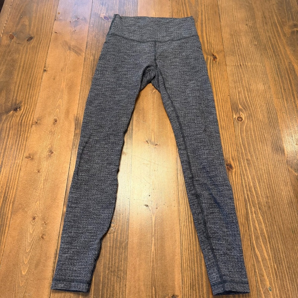 Lululemon Wunder Under High Rise Tight 28" Marled Gray Size 6 Yoga Running